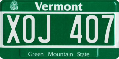 VT license plate XOJ407
