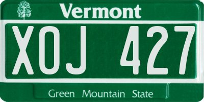VT license plate XOJ427