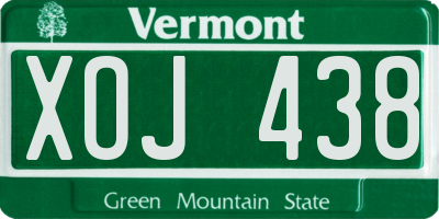 VT license plate XOJ438