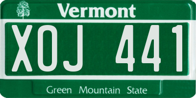 VT license plate XOJ441