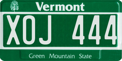 VT license plate XOJ444