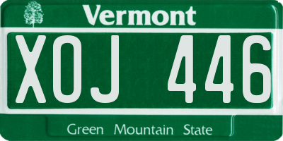 VT license plate XOJ446