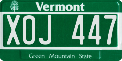 VT license plate XOJ447