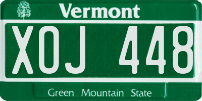 VT license plate XOJ448