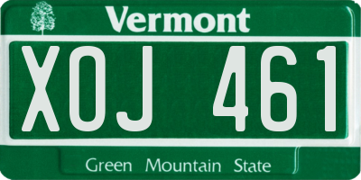 VT license plate XOJ461