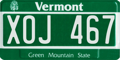 VT license plate XOJ467