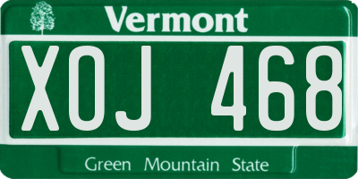 VT license plate XOJ468