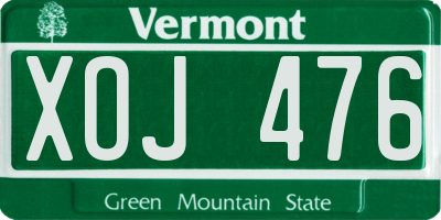 VT license plate XOJ476
