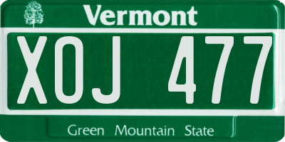 VT license plate XOJ477