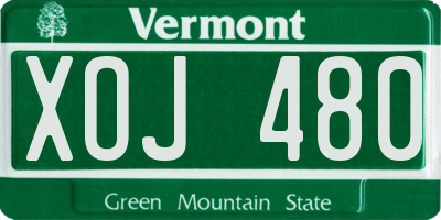 VT license plate XOJ480