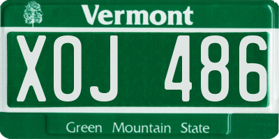 VT license plate XOJ486