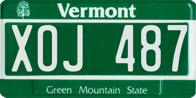 VT license plate XOJ487
