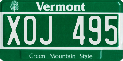 VT license plate XOJ495