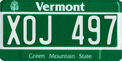 VT license plate XOJ497