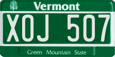 VT license plate XOJ507