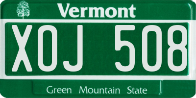 VT license plate XOJ508