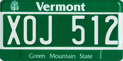 VT license plate XOJ512