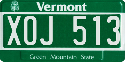 VT license plate XOJ513