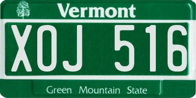 VT license plate XOJ516