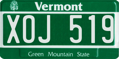 VT license plate XOJ519