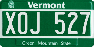 VT license plate XOJ527