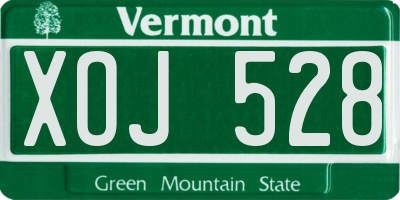 VT license plate XOJ528