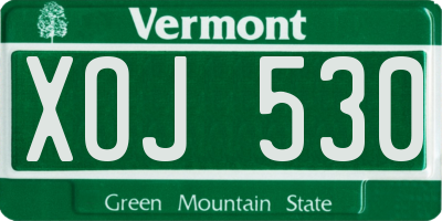 VT license plate XOJ530