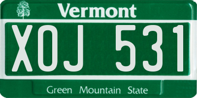 VT license plate XOJ531