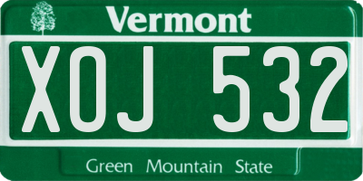 VT license plate XOJ532