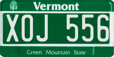 VT license plate XOJ556