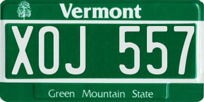 VT license plate XOJ557