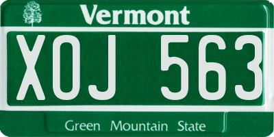 VT license plate XOJ563