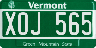 VT license plate XOJ565