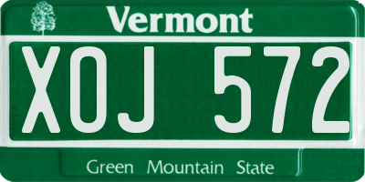 VT license plate XOJ572