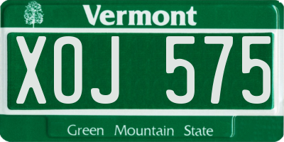 VT license plate XOJ575
