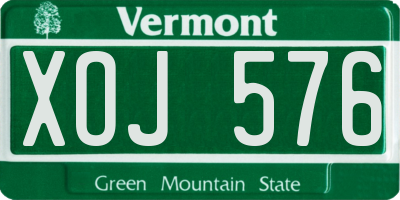 VT license plate XOJ576