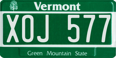 VT license plate XOJ577