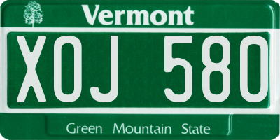 VT license plate XOJ580