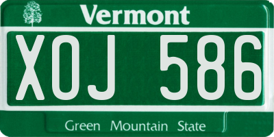 VT license plate XOJ586