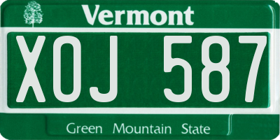 VT license plate XOJ587