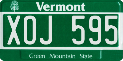 VT license plate XOJ595