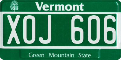 VT license plate XOJ606
