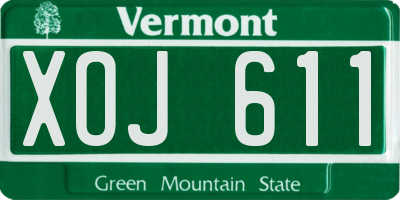 VT license plate XOJ611