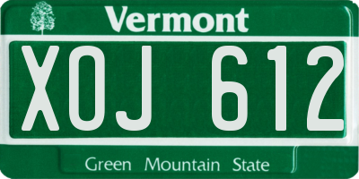 VT license plate XOJ612