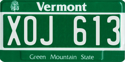 VT license plate XOJ613