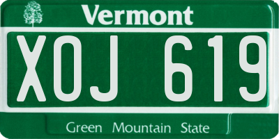VT license plate XOJ619