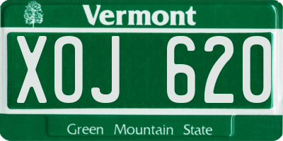 VT license plate XOJ620