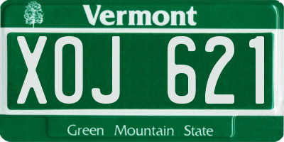 VT license plate XOJ621
