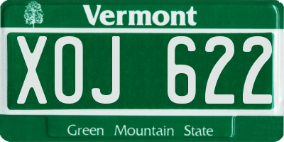 VT license plate XOJ622