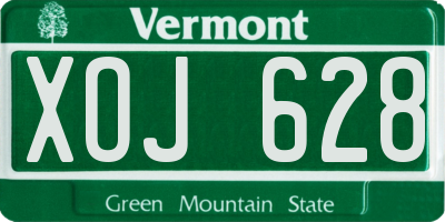 VT license plate XOJ628